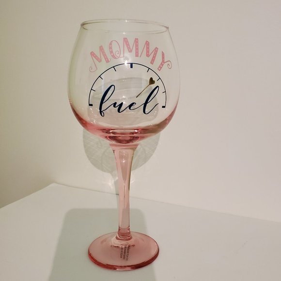 Wine Glass, Pink, Large, "Mommy Fuel", Perfect Gift for Mom! - Picture 2 of 6